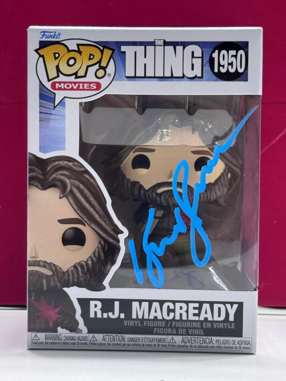 FUNKO POP The Thing R.J MACREADY #1950 Signed by Kurt Russell RARE COA AUTHENTIC